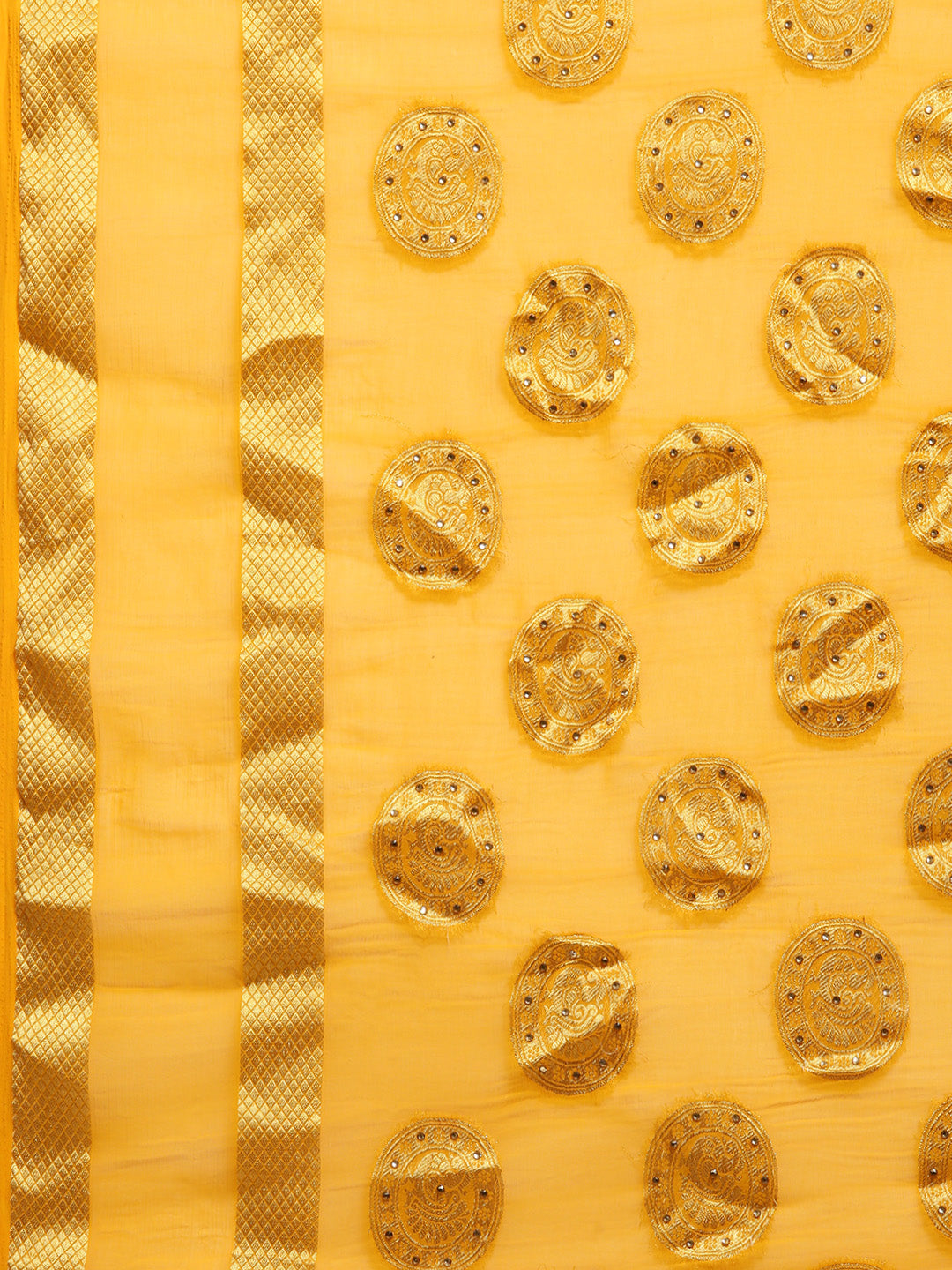 Chiffon Crystal Embellished Bandhej Saree