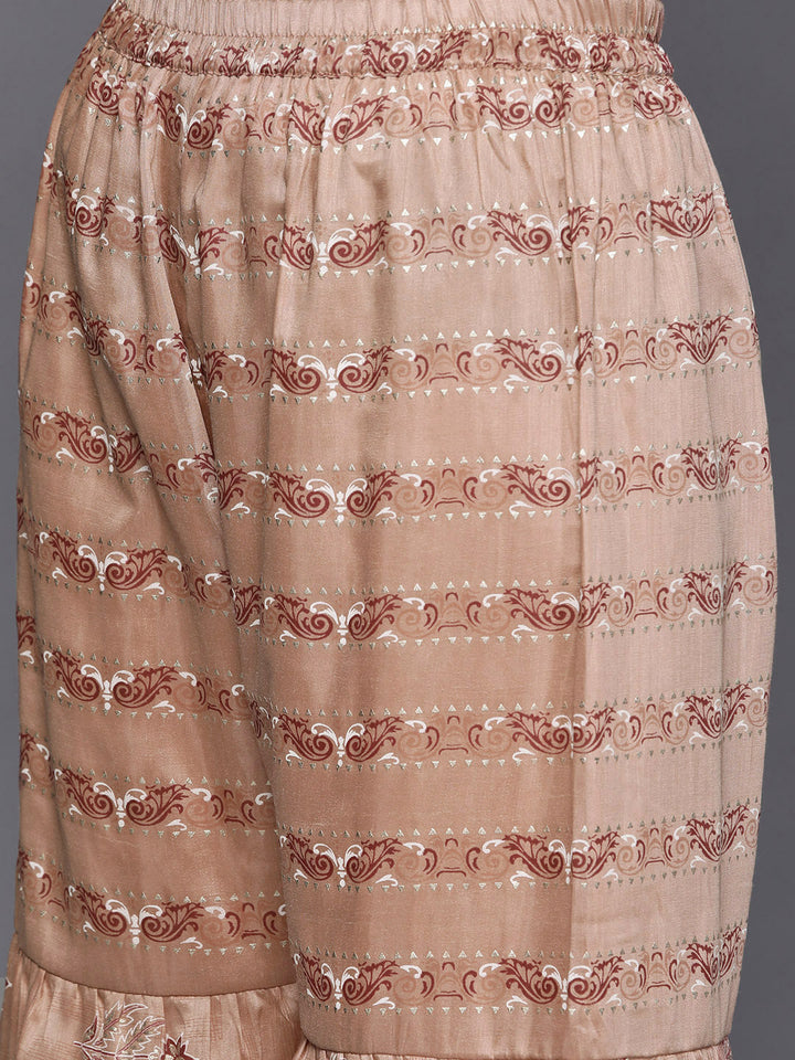 Pastel Indie Print Gota Embellishment Kurta Sharara Set