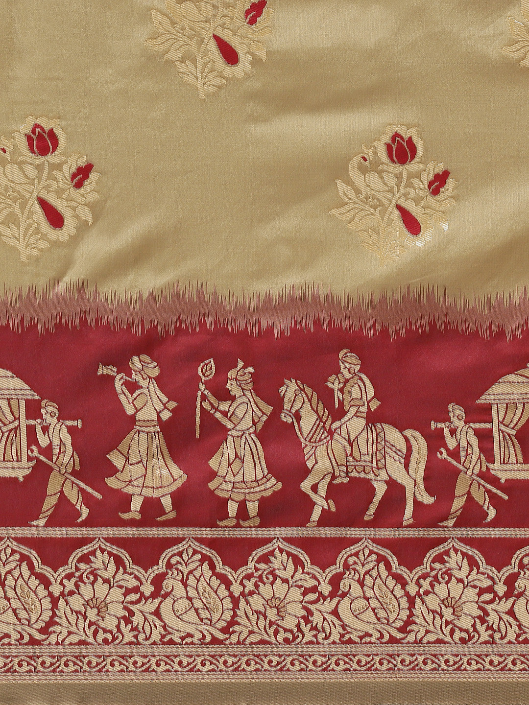 Ombre Resham & Zari weaving Saree with Wedding Procession Doli Motifs