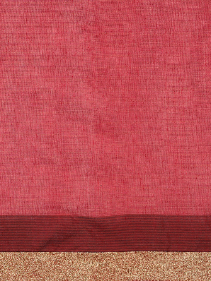 Red Chanderi Silk Banarasi Saree With Stylish Unstitch Brocade Jacket