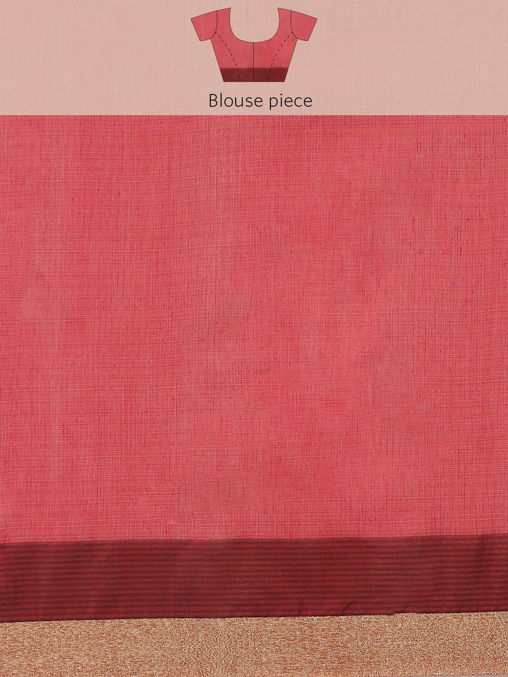 Red Chanderi Silk Banarasi Saree With Stylish Unstitch Brocade Jacket