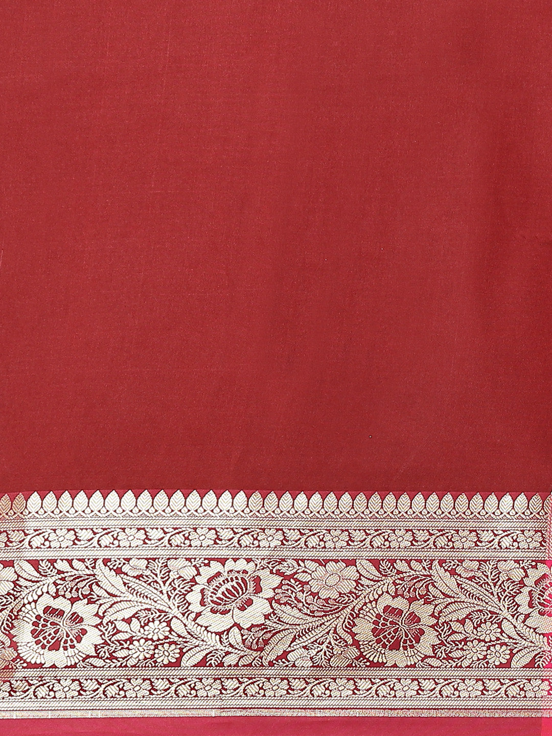 Maroon Kanjeevaram Oxidised Zari Silk Saree With Contrast Rich Pallu
