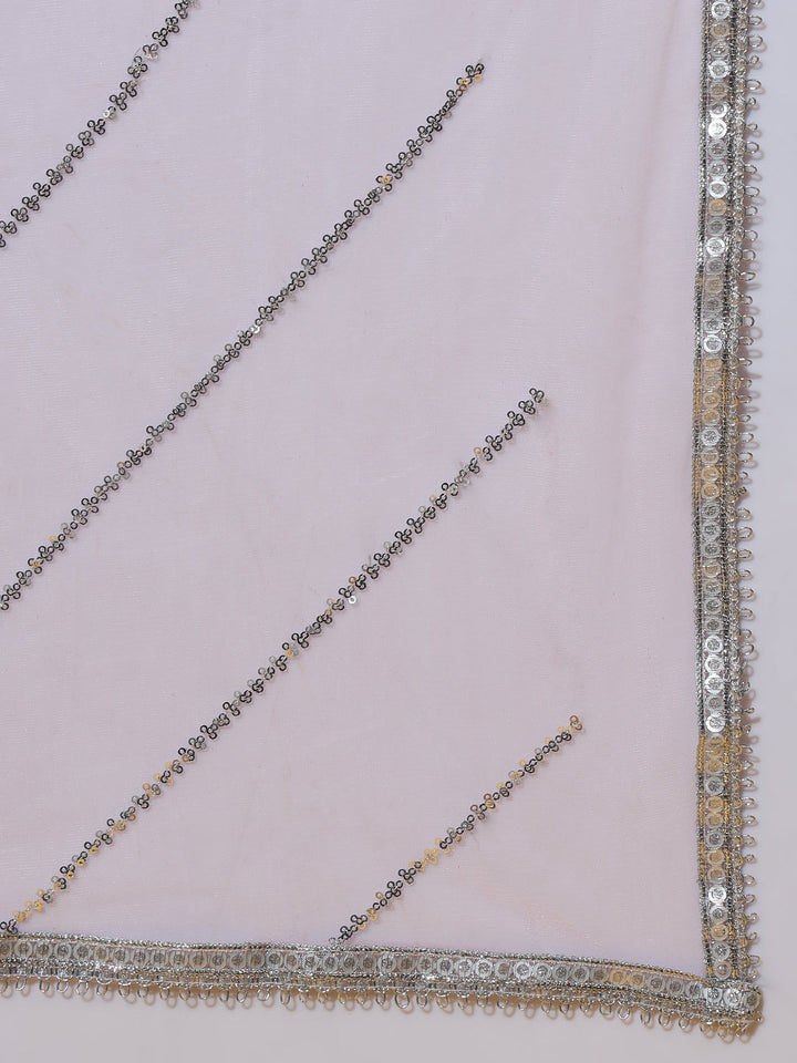 Pastel Chikankari Embroidered Kalidar Lehenga Choli Set