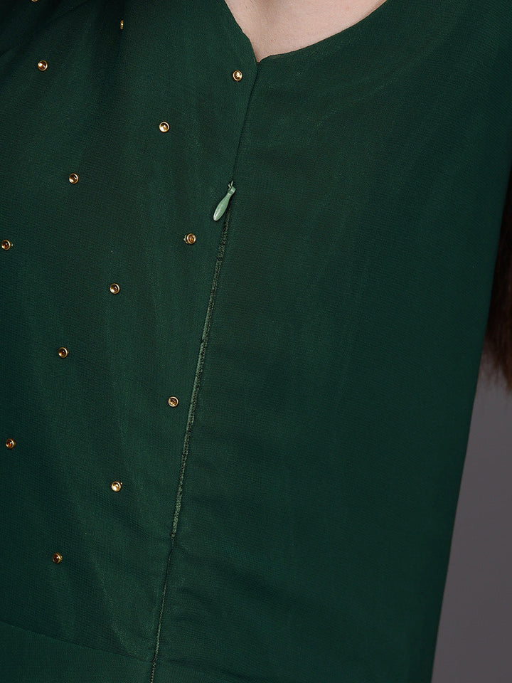 Layered Gown with Tassels and Gold Embellished Dupatta