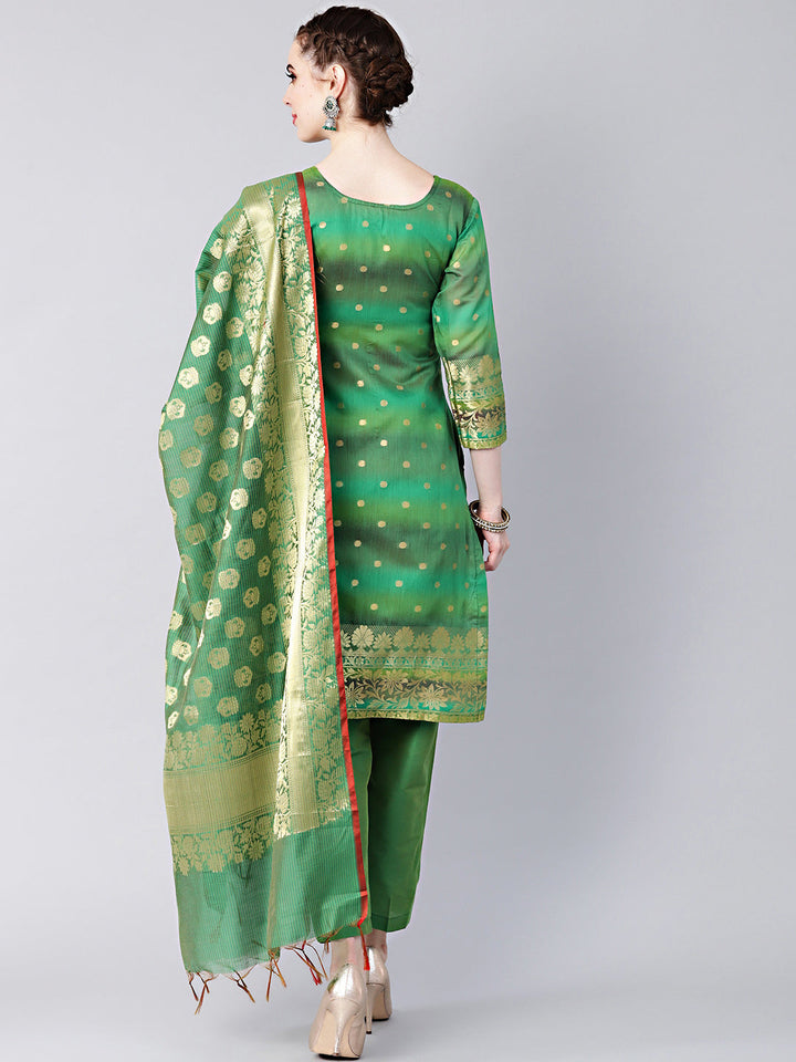 Banarasi Handloom Dress Material with Zari Resham Weaving
