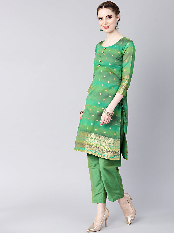 Banarasi Handloom Dress Material with Zari Resham Weaving