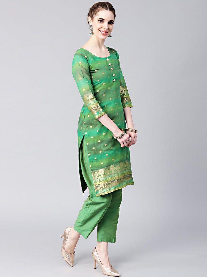 Banarasi Handloom Dress Material with Zari Resham Weaving