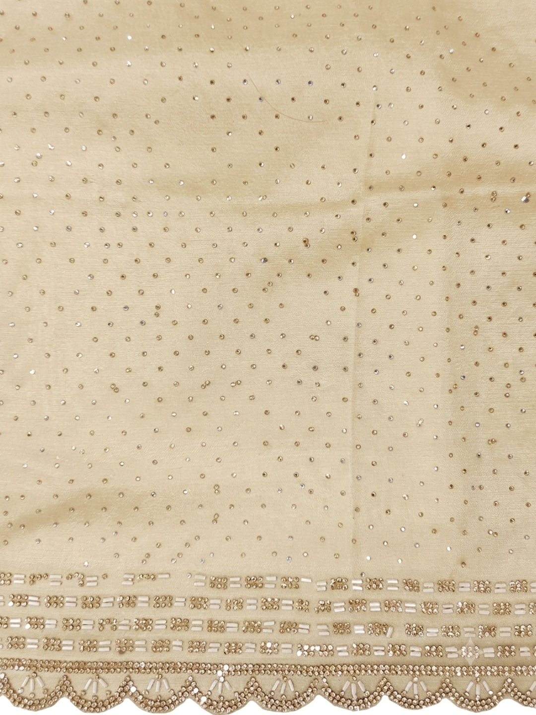 Cream Floral Printed Organza Saree with Sequin Embroidered Border