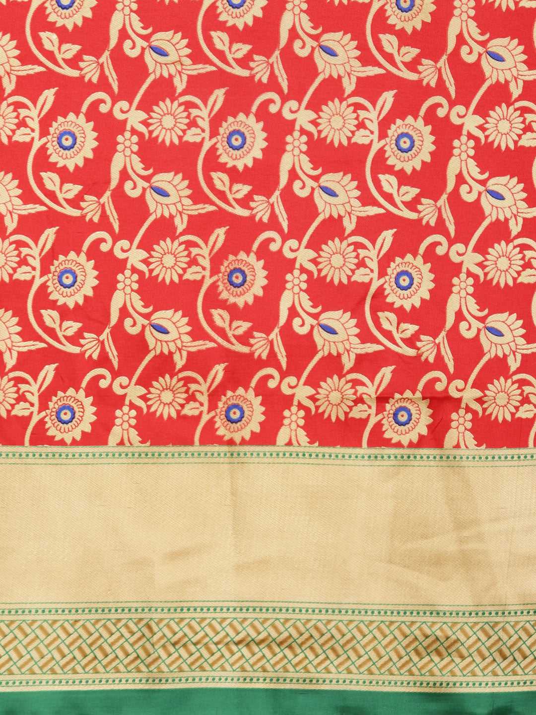 Patola Silk Printed Half-and-half saree with Zari Meenakari floral pattern