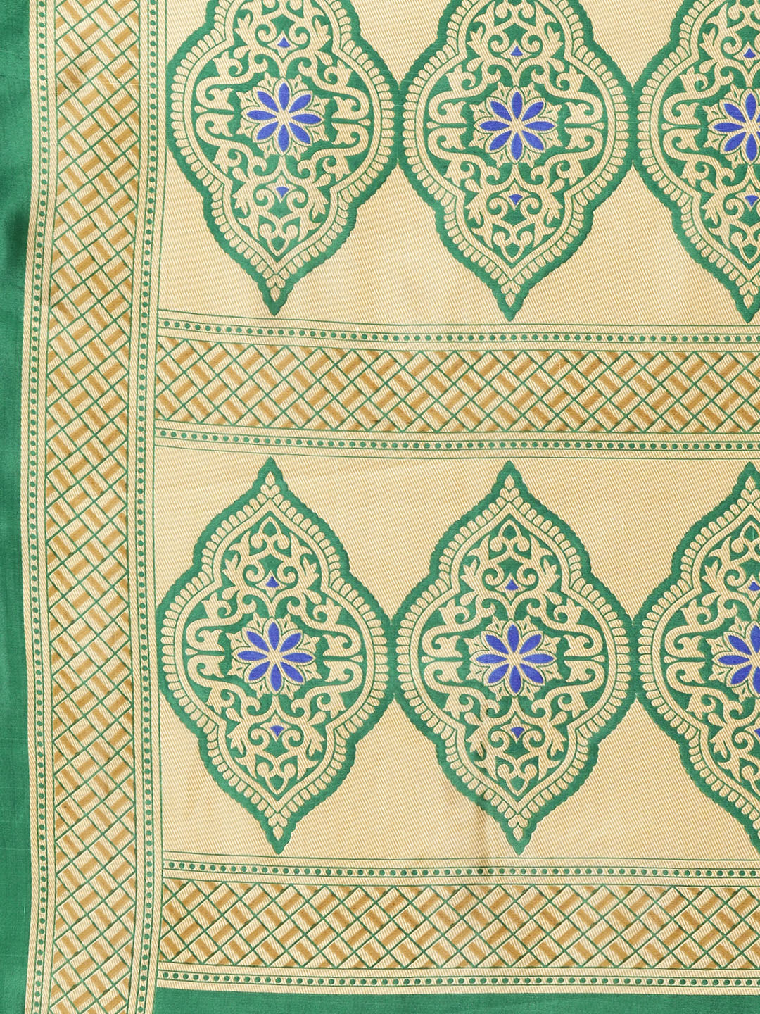 Patola Silk Printed Half-and-half saree with Zari Meenakari floral pattern