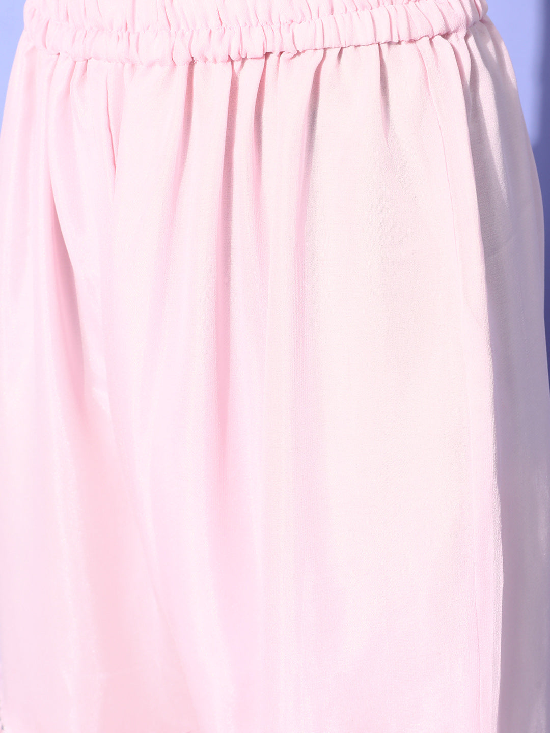 Pastel Baby Pink High Slit Nyraa Style Kurta Sharara Set