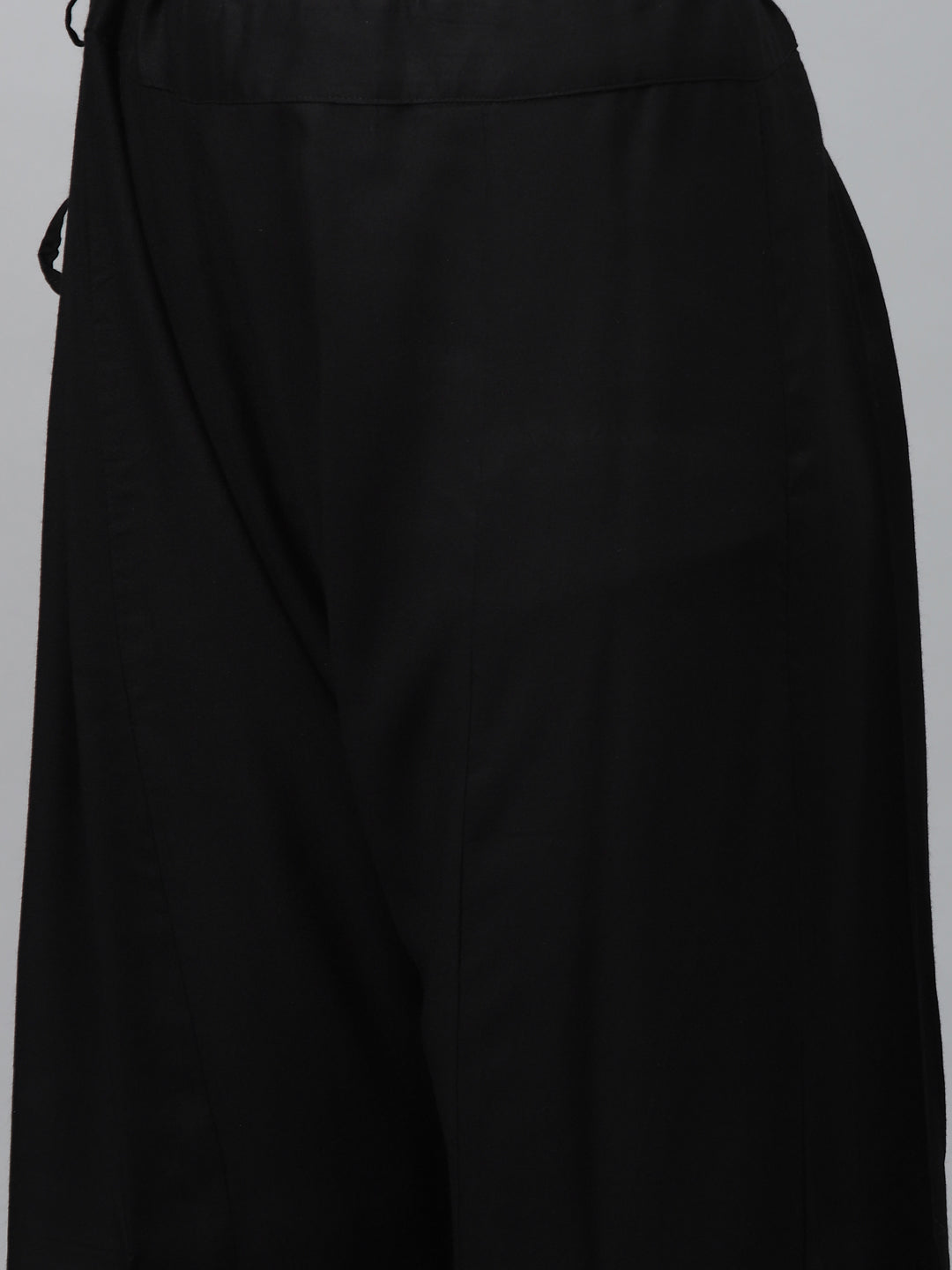 Made to Measure Black Kurta Pallazo Set with Gotta Patti Embroidery & Chiffon Dupatta