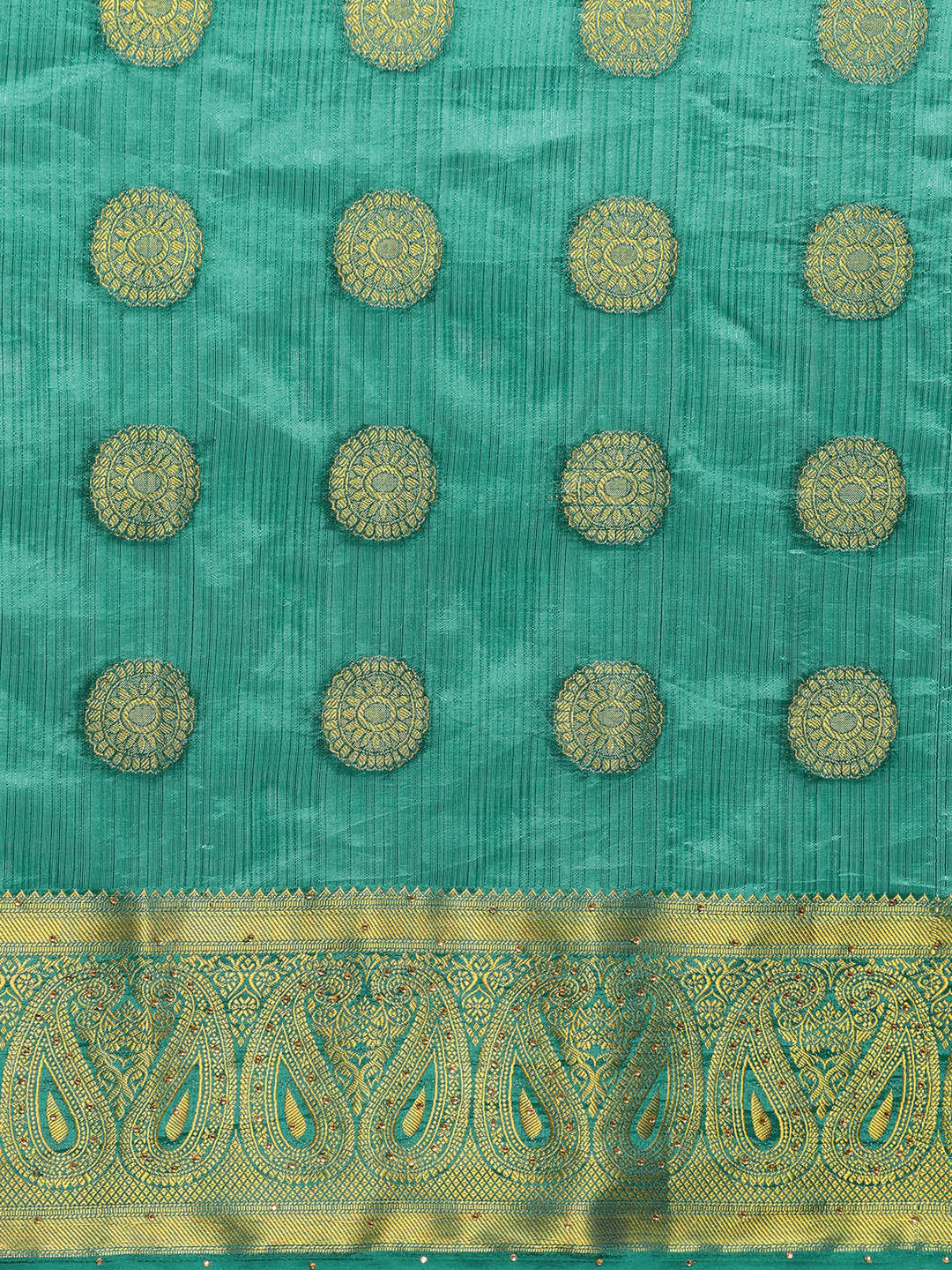 Embellished Silk Saree with Floral Zari Weaving