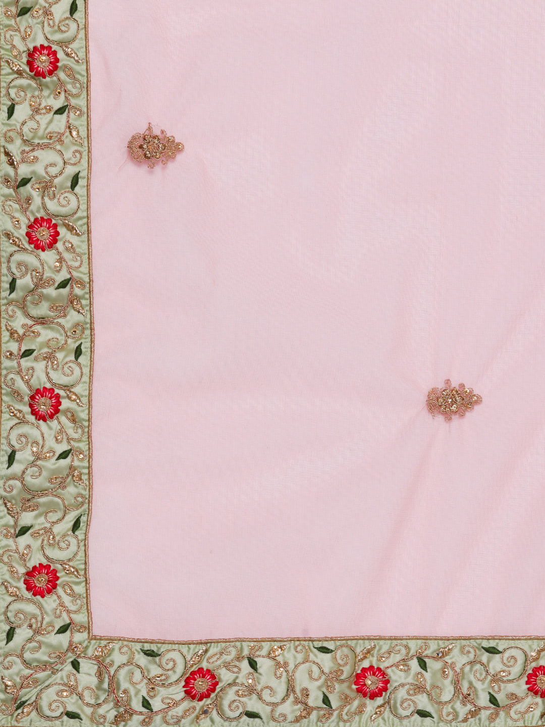Semi-stitched Lehenga set with floral embroidery
