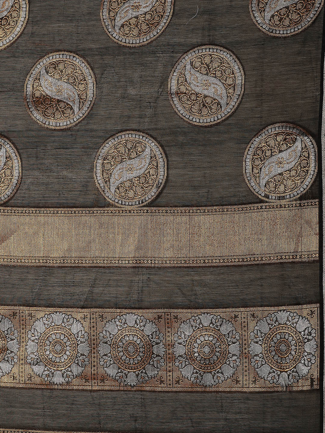 Chanderi Silk saree with Gold and Silver Zari