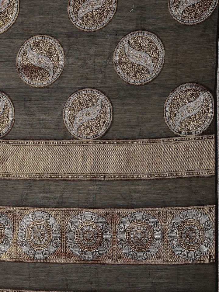 Chanderi Silk saree with Gold and Silver Zari