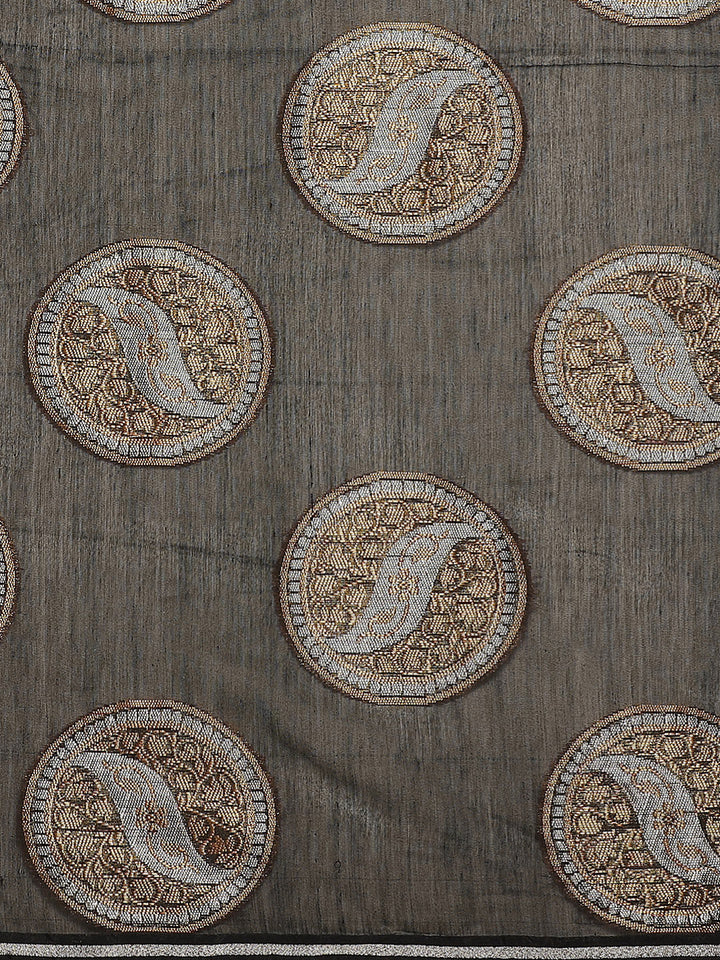 Chanderi Silk saree with Gold and Silver Zari