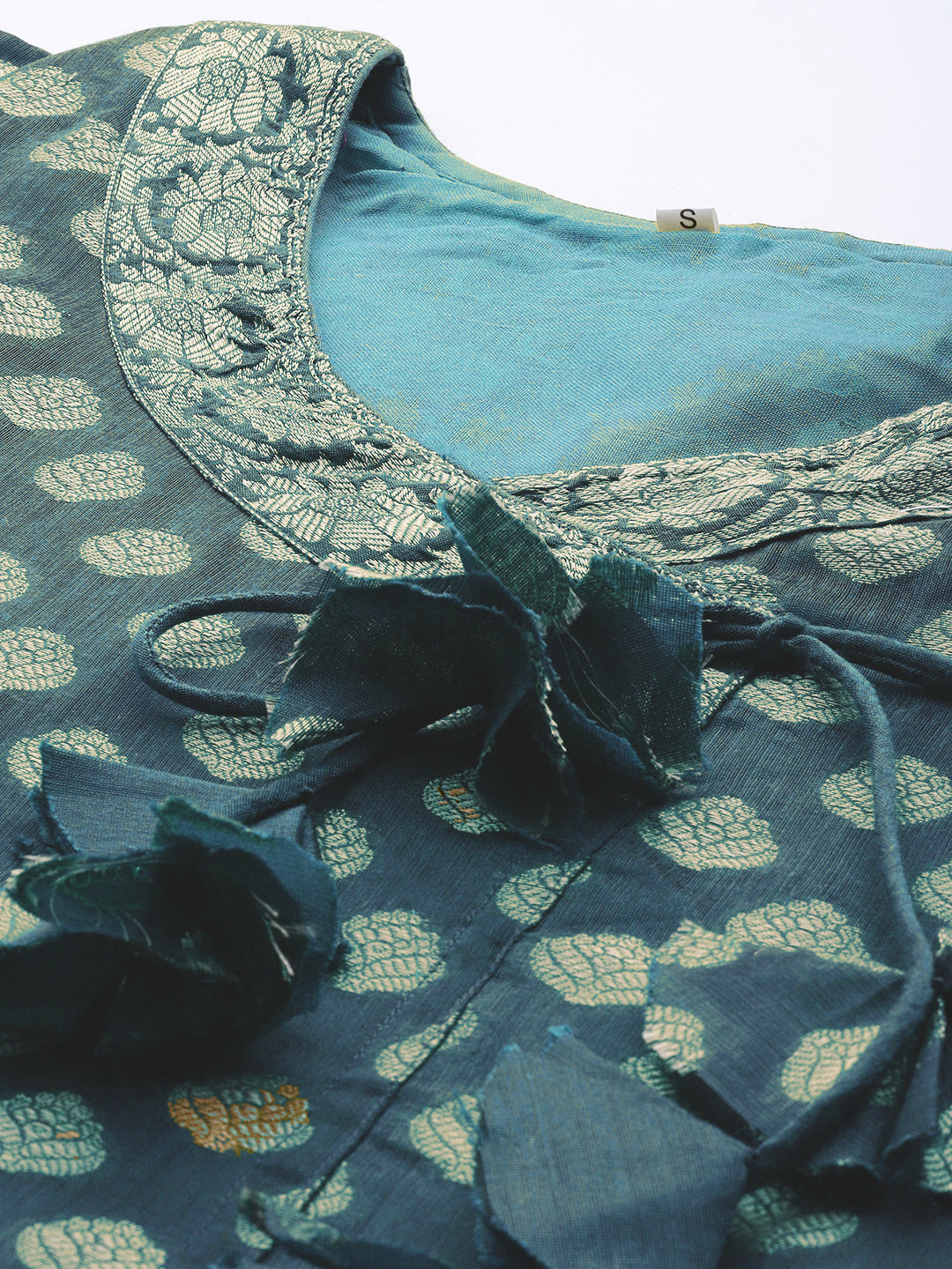 Banarasi Chanderi Silk Unstitched Suit with weaving stripes Dupatta