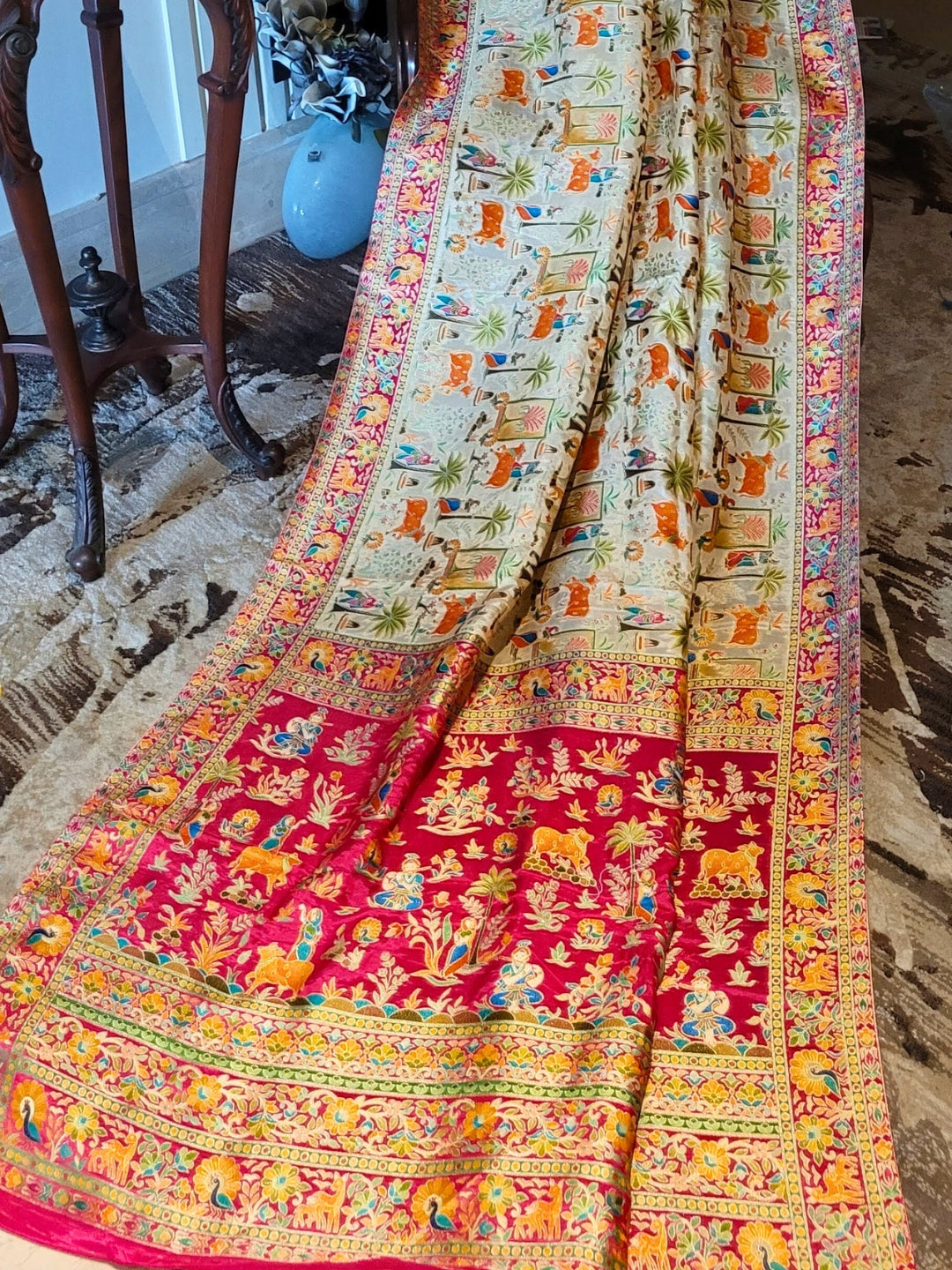 Traditional Kalamkari Silk Saree