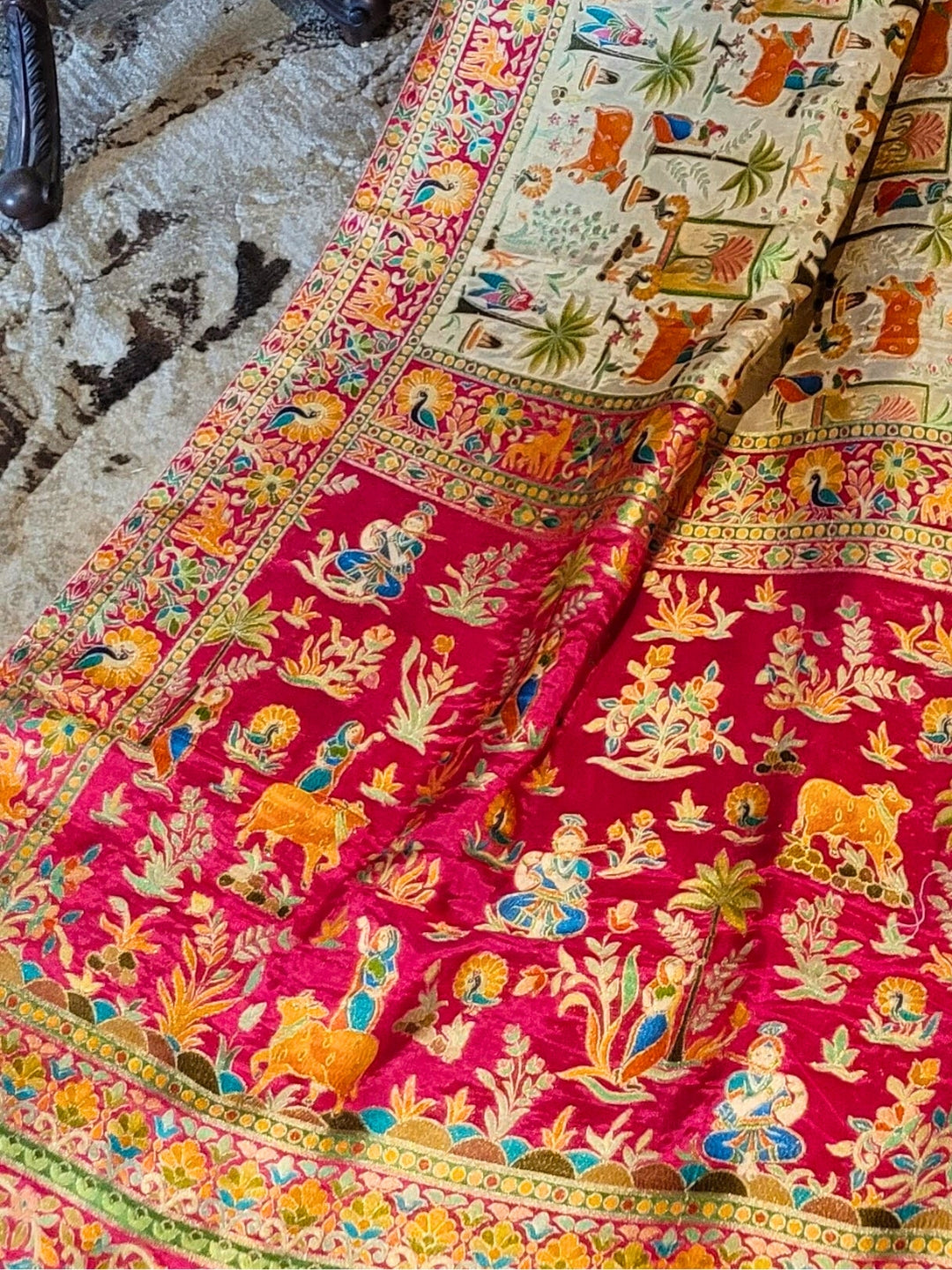 Traditional Kalamkari Silk Saree
