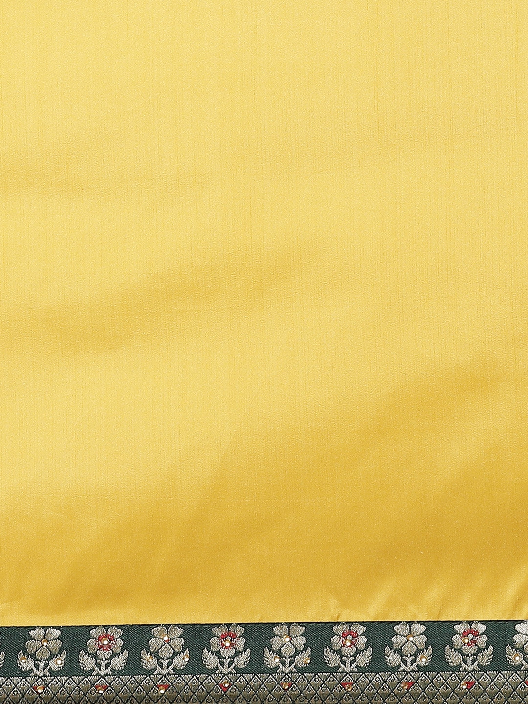 Mustard Art Silk Embellished Saree with contrast Banarasi  Meenakari Border