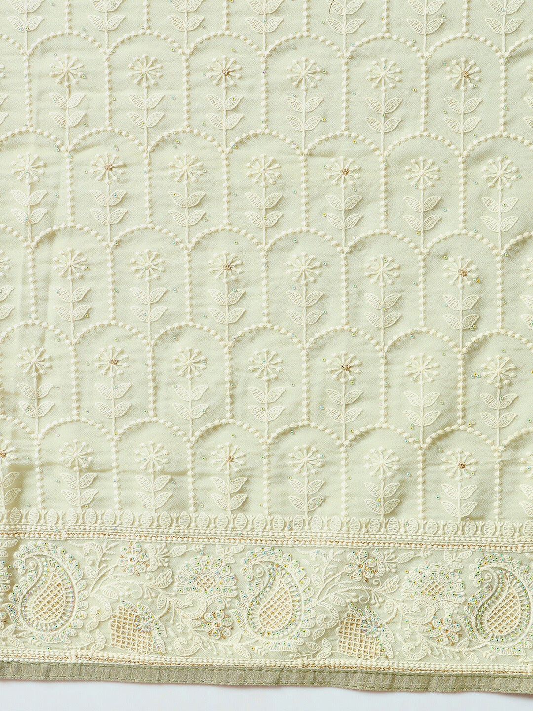 Georgette Thread Embroidered  Party Wear Saree