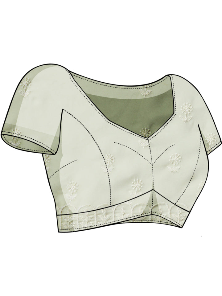 Georgette Thread Embroidered  Party Wear Saree