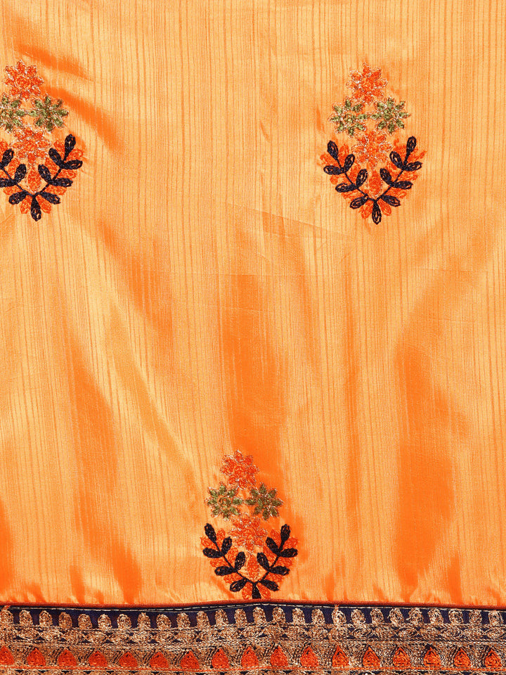 Textured Silk Saree with Resham Zari Embroidery and Rich Border Pallu
