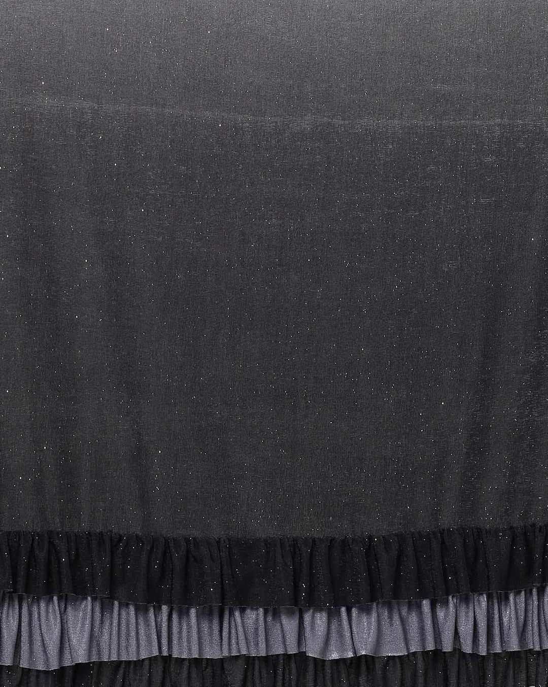 Made to Measure Grey Black rufled ombre saree & Ethnic Embroidered Valvet Blouse