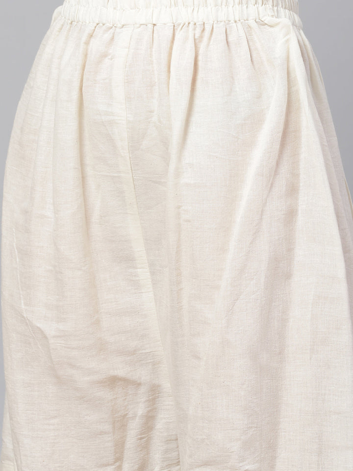 Pure Cotton Cambric Block Printing Dress Material with Gotta-Patti Embroidery & Sharara