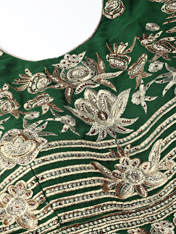 Peplum style Embellished Kurta Set with Embroidered Sharara