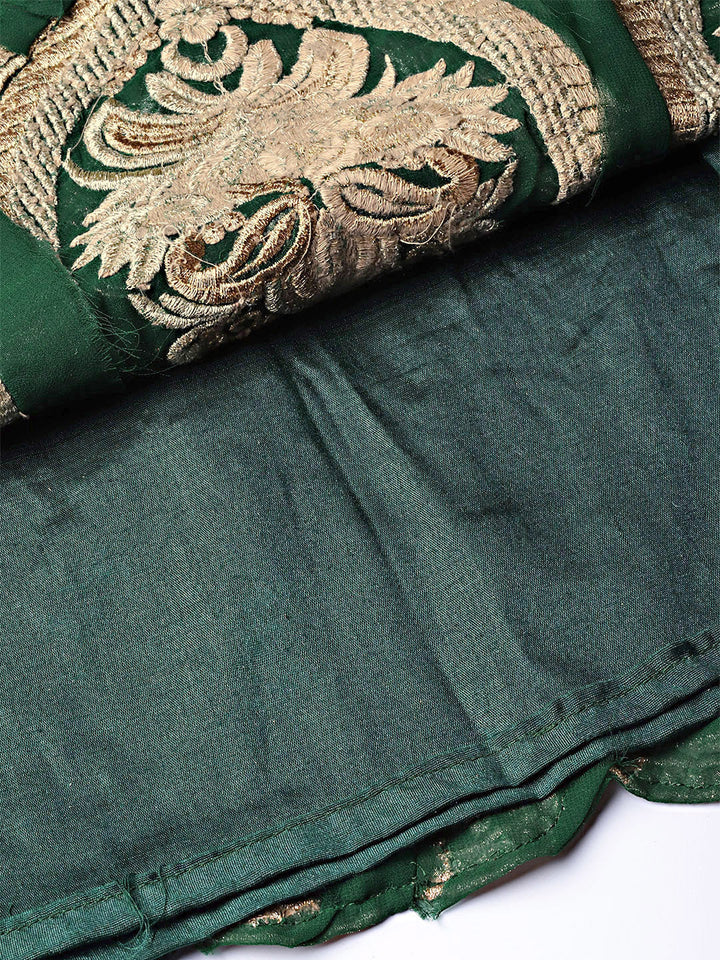 Peplum style Embellished Kurta Set with Embroidered Sharara