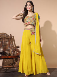 Resham Embroidery Co-ord Set with Crop top & Stylish Pocket