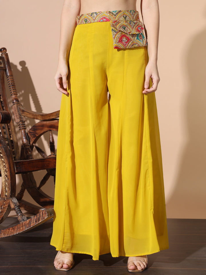 Resham Embroidery Co-ord Set with Crop top & Stylish Pocket