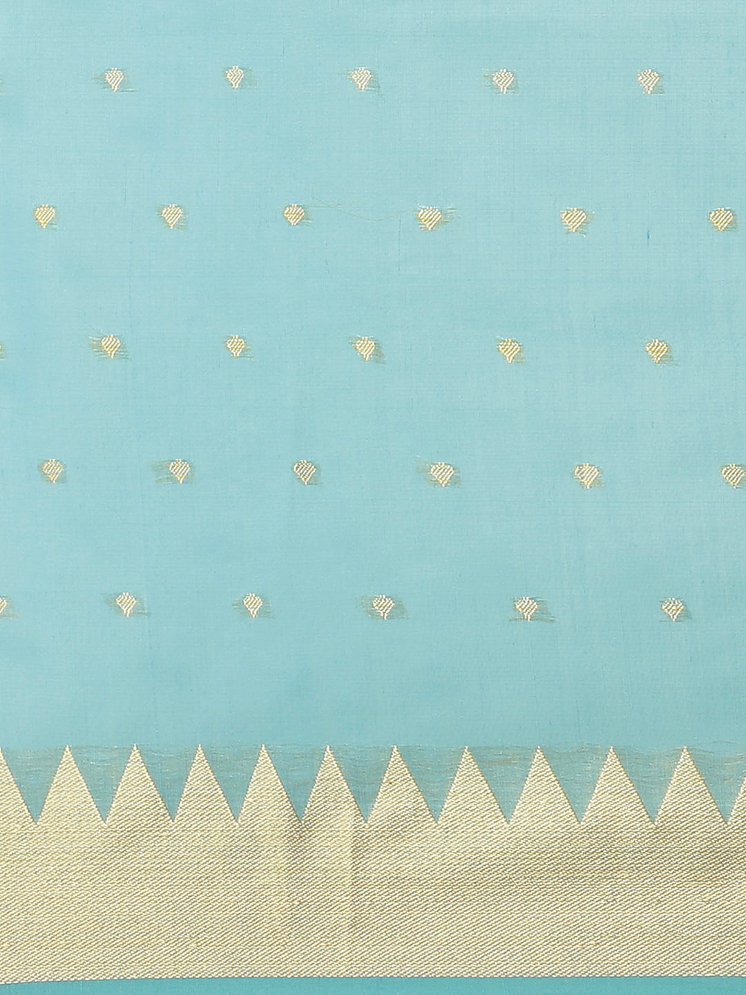Handloom Chanderi Saree with Temple Style Copper Resham Weaving