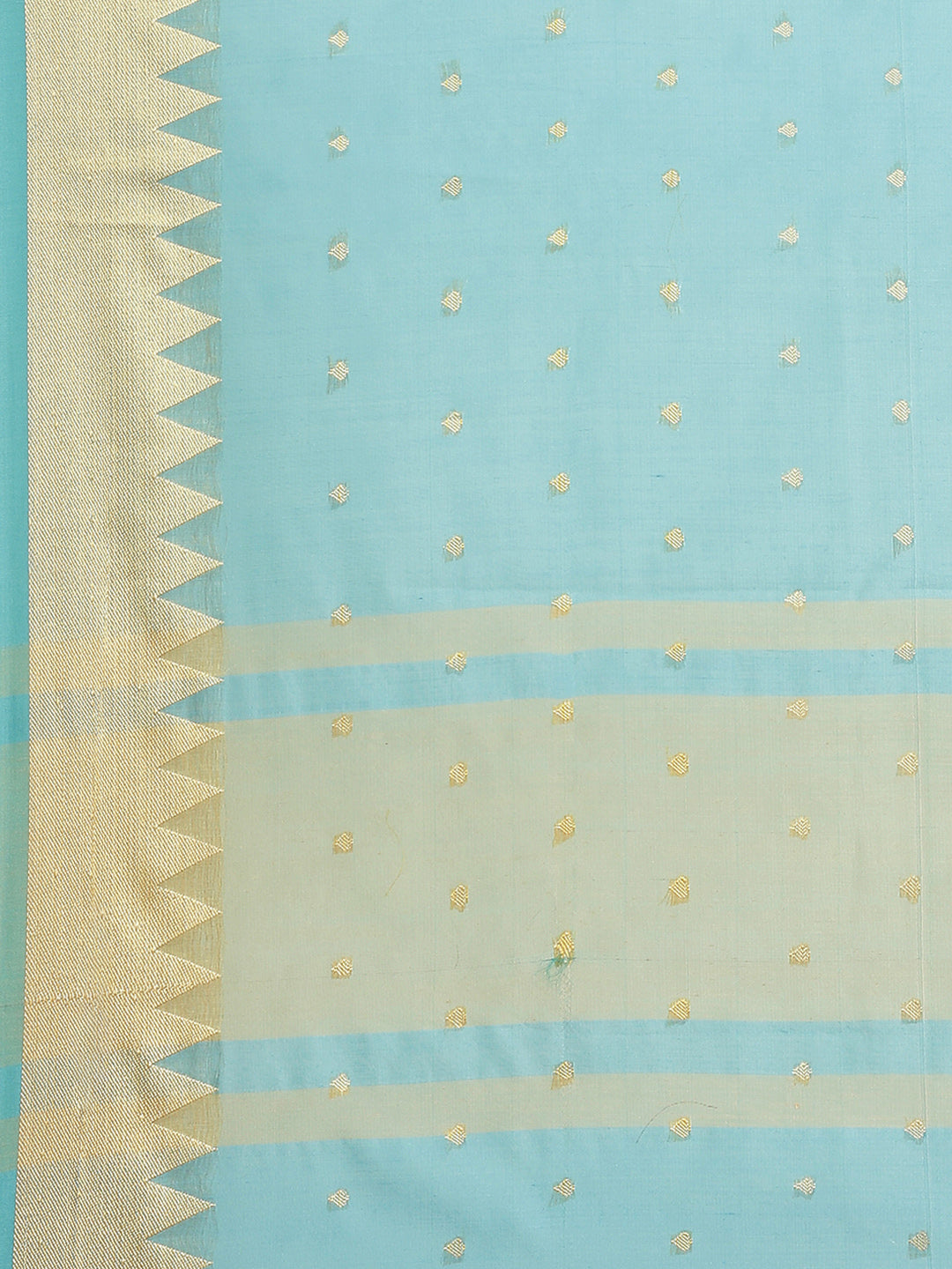Handloom Chanderi Saree with Temple Style Copper Resham Weaving