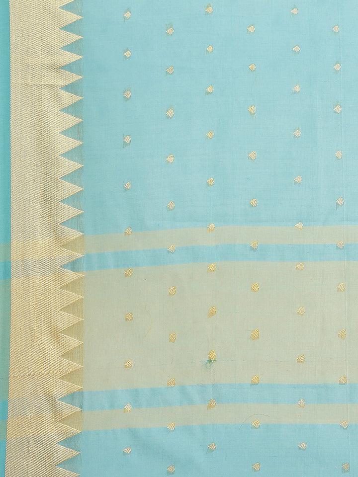 Handloom Chanderi Saree with Temple Style Copper Resham Weaving