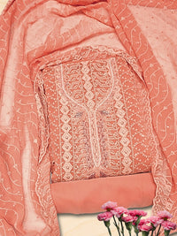 Chhabra 555 Chikankari Schiffli Dress Material with Mirror, Cut-Dana Embroidery & Scalloped Lace