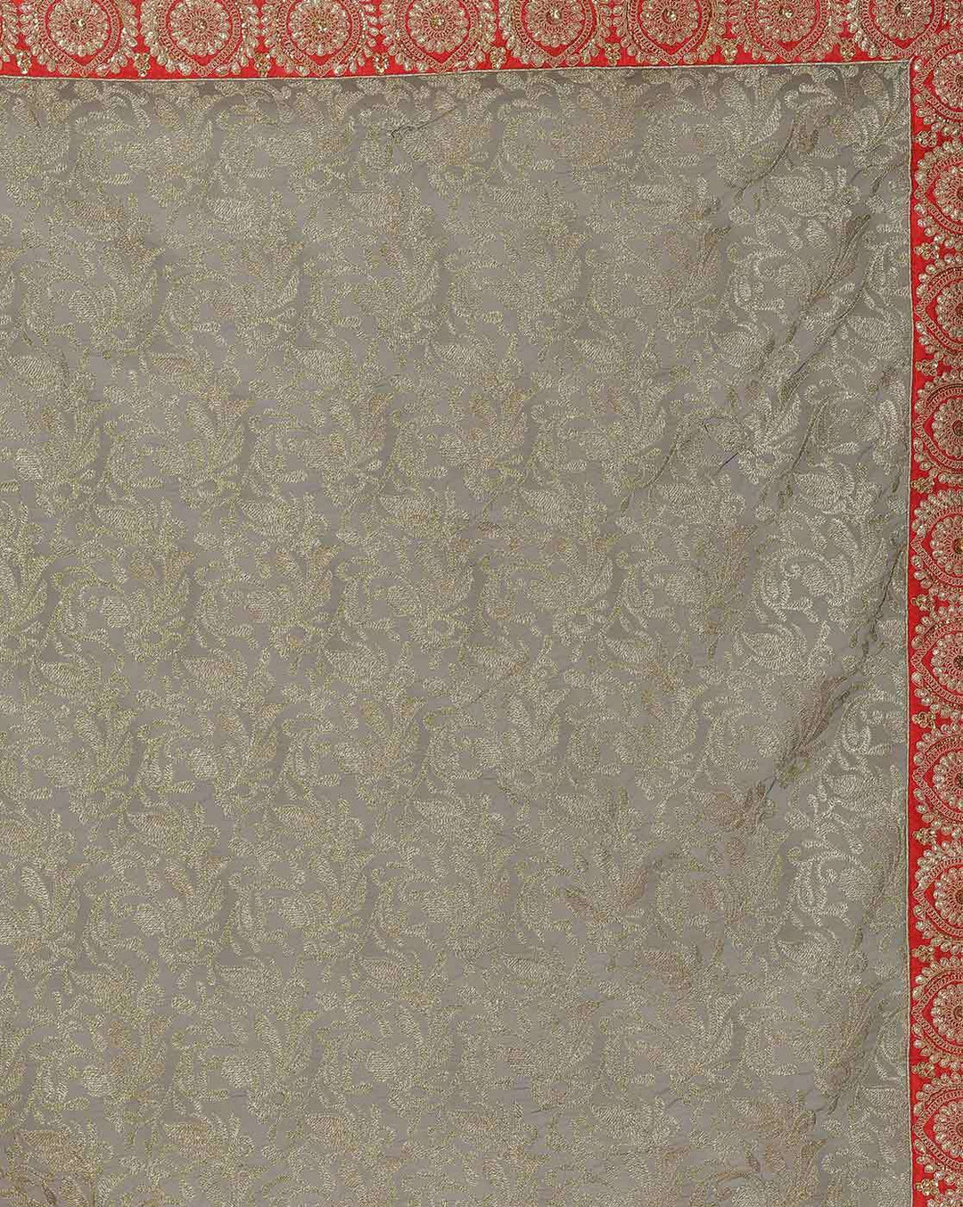 Georgette Embellished Bling Saree with Comtempary Foiliing and Red contrast Border