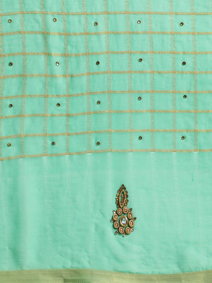 Sea Green Gharchola Georgette Saree