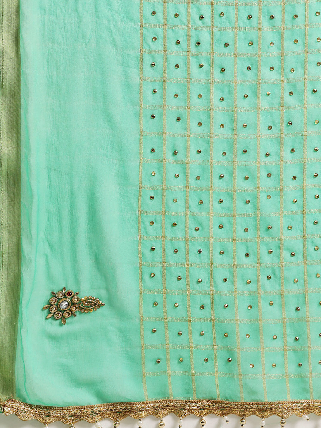 Sea Green Gharchola Georgette Saree