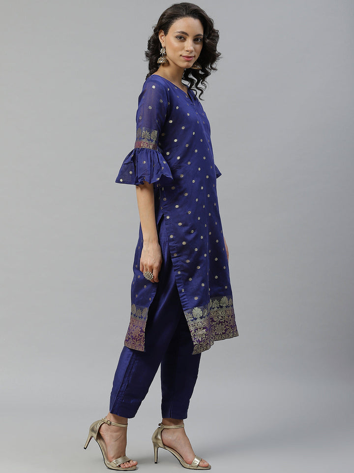 Unstitched Banarasi Handloom Dress Material Set & Zari Woven Dupatta