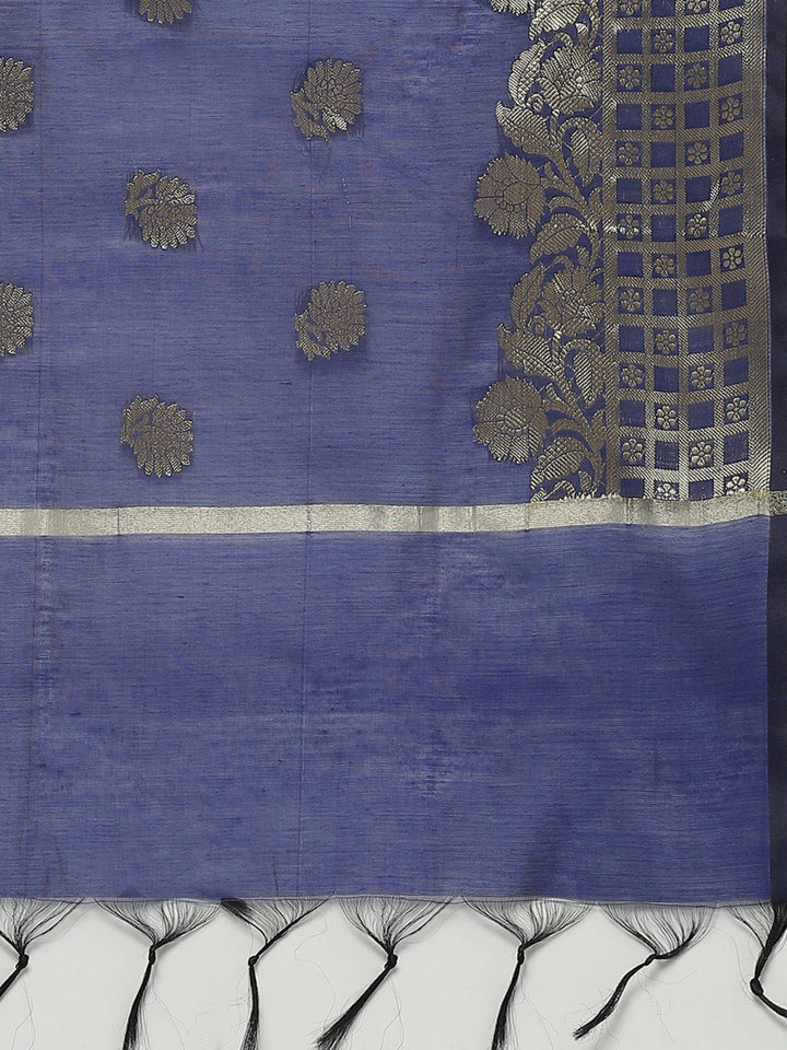 Unstitched Banarasi Handloom Dress Material Set & Zari Woven Dupatta