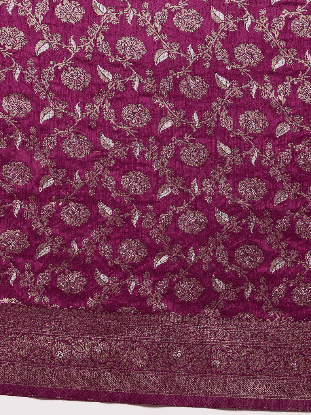 Burgundy Paisley Ethnic Motifs Zari Handloom Jute Silk Saree