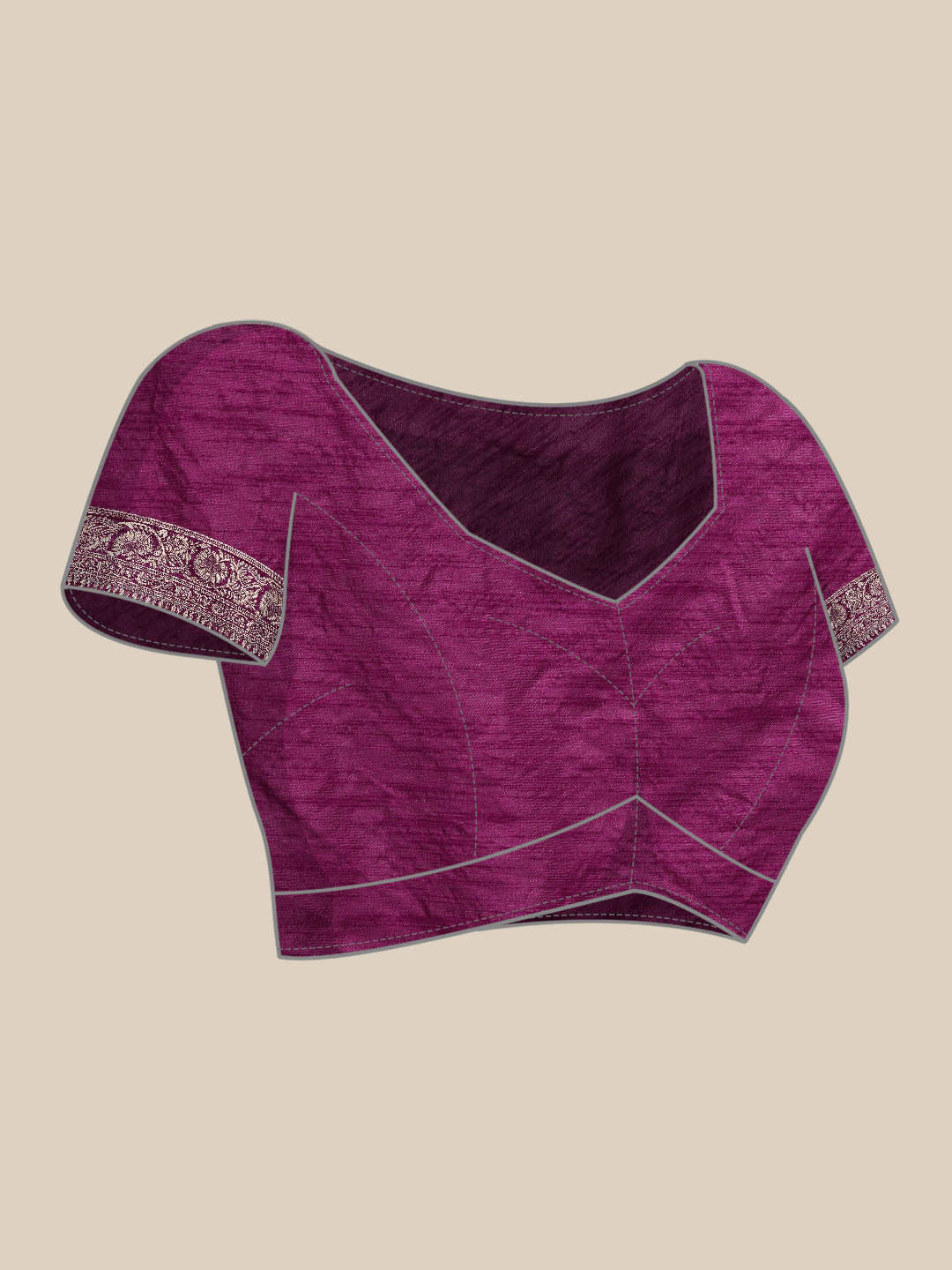 Burgundy Paisley Ethnic Motifs Zari Handloom Jute Silk Saree