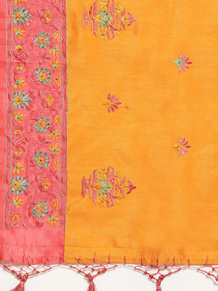 Tussar Banarasi Silk saree with Kantha Embroidery