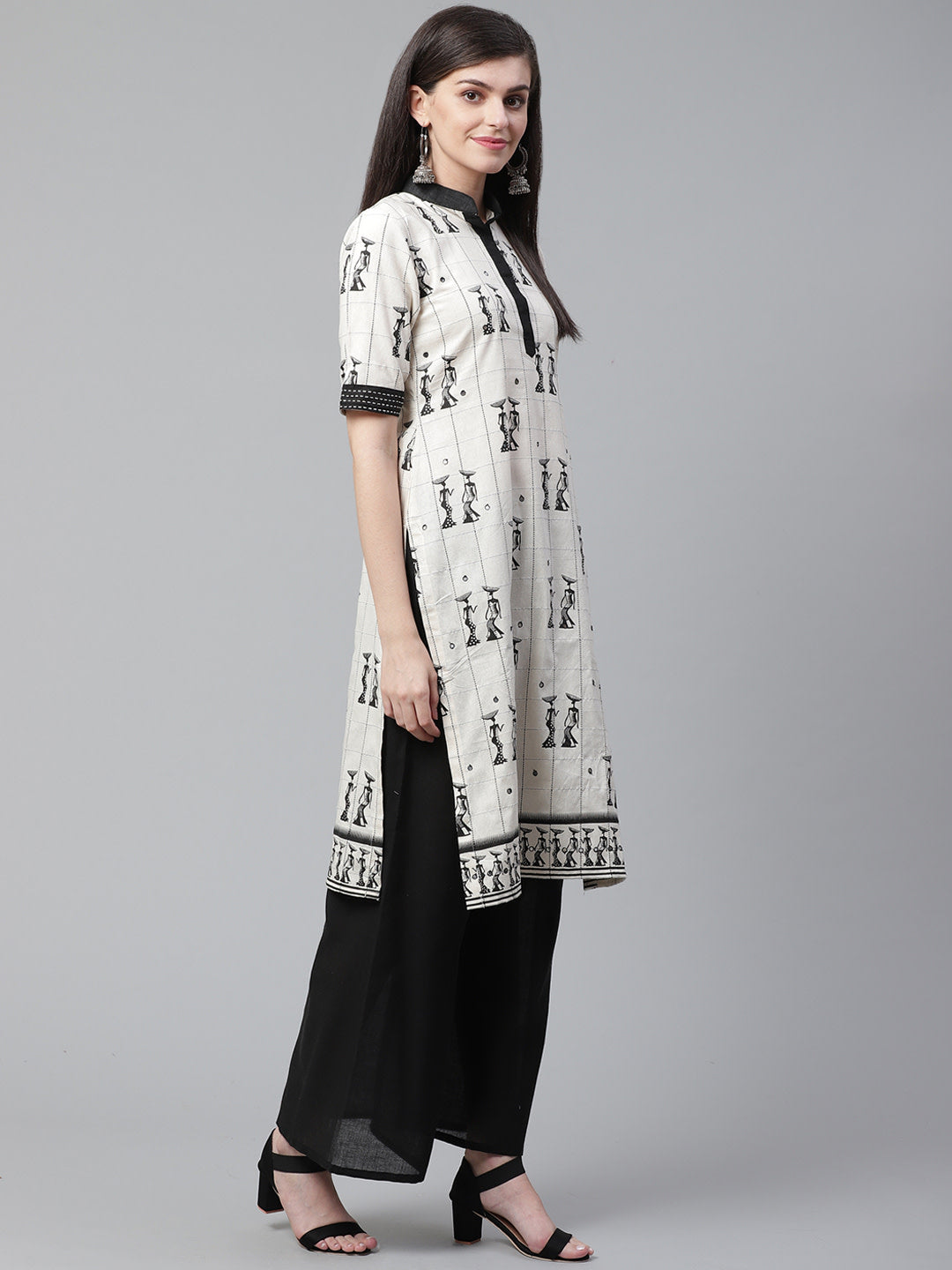 Cotton Stitched Suit Dupatta with  Mirror Embellishments along Maheshwari Dupatta