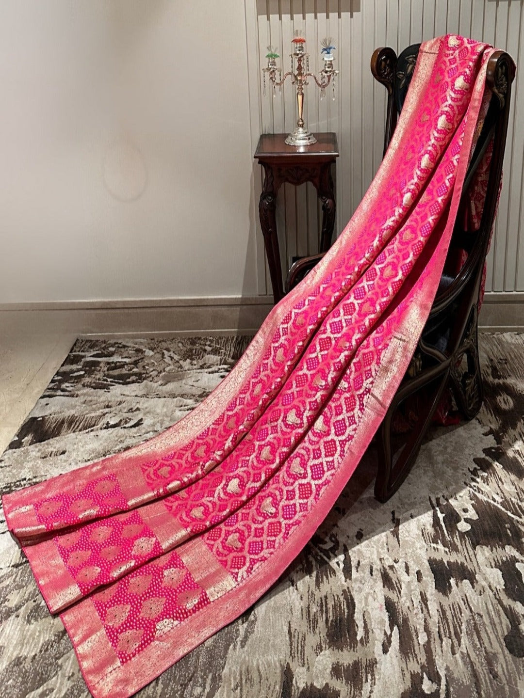 Bright Pink Georgette Saree