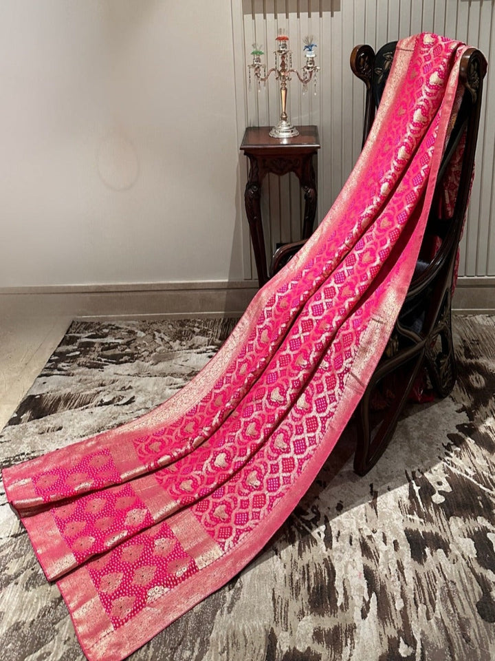 Bright Pink Georgette Saree