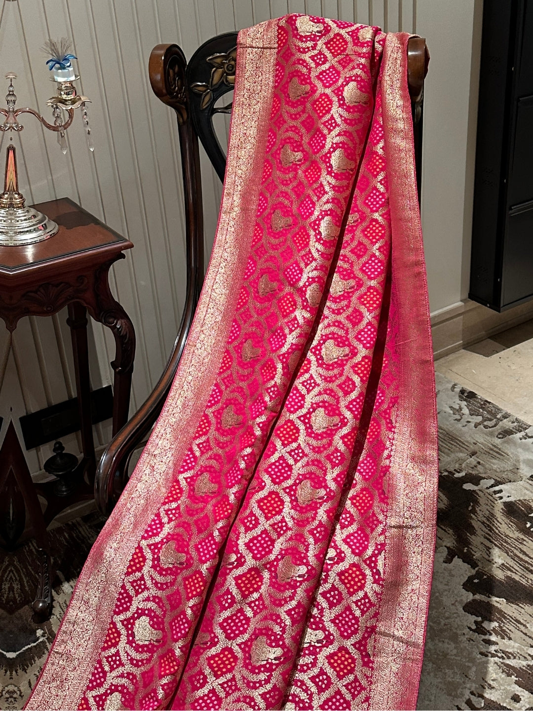 Bright Pink Georgette Saree